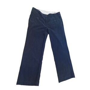 Wrap London Corduroy Pants Women's Large Dark Navy Blue Trousers Wide Leg